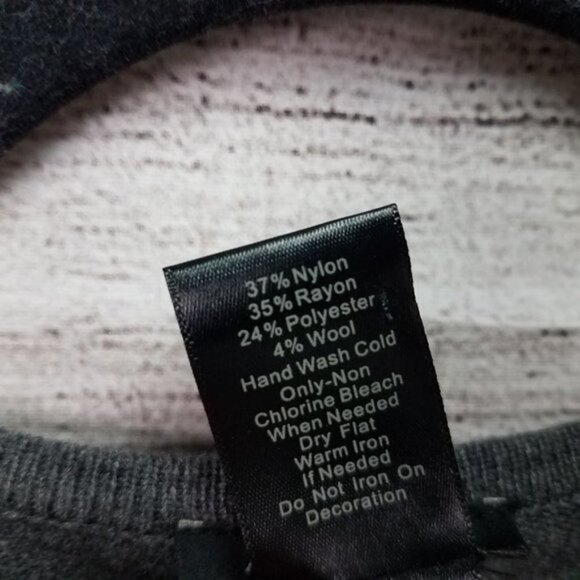 Ann Taylor M 3/4 Sleeves Knit Sweater Dress Embellished Gray - Picture 9 of 9